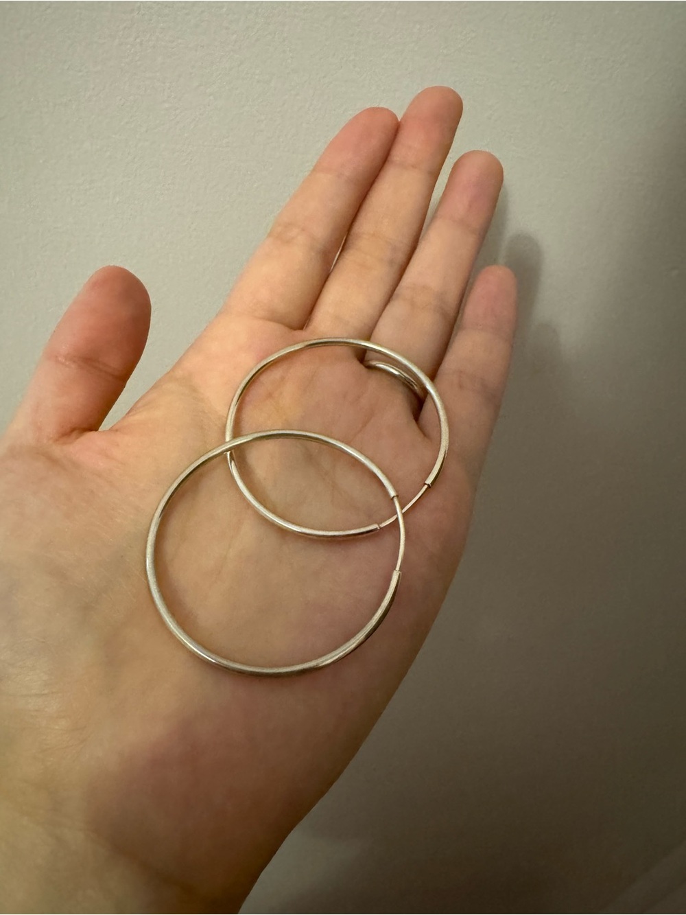 Sterling Silver Hoops - Picture 3 of 5